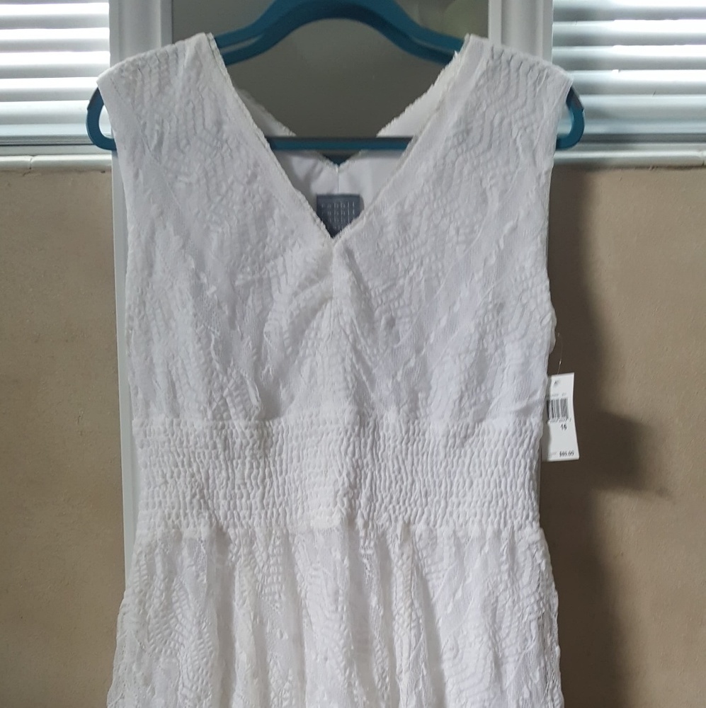 A Rabbit white stretchy lace dress